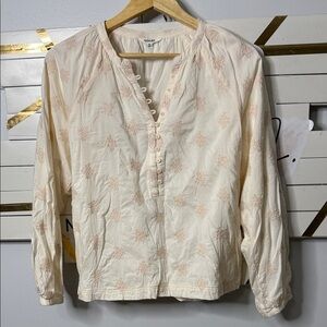 Splendid Cream Embroidered Blouse -102